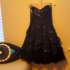 Betsey Johnson Evening Black Sequined Dress, Size 0
